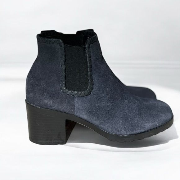 🌻 Jack Rogers Pippa Blue Chelsea Waterproof Suede Leather Ankle Boots Size 9.5 - Picture 1 of 10